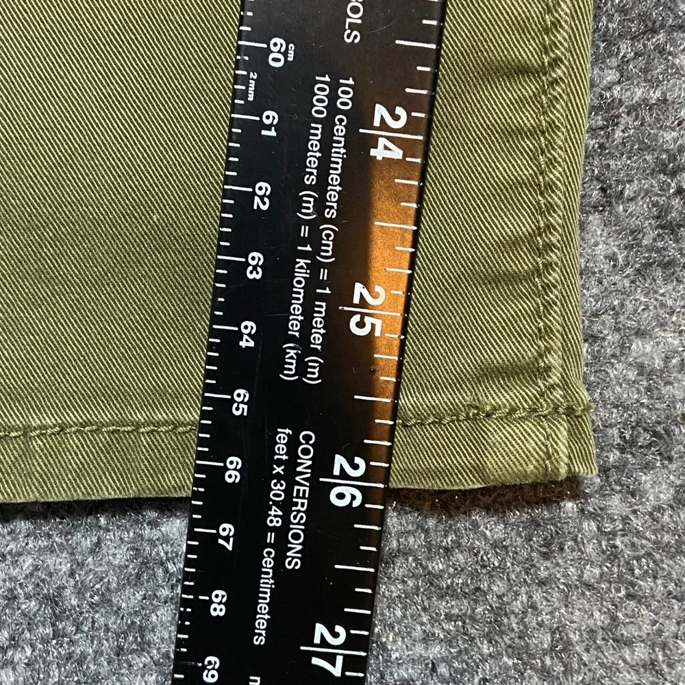 Veronica Beard Arya Straight Leg Crop High Rise Pants Army Green 28 Utility